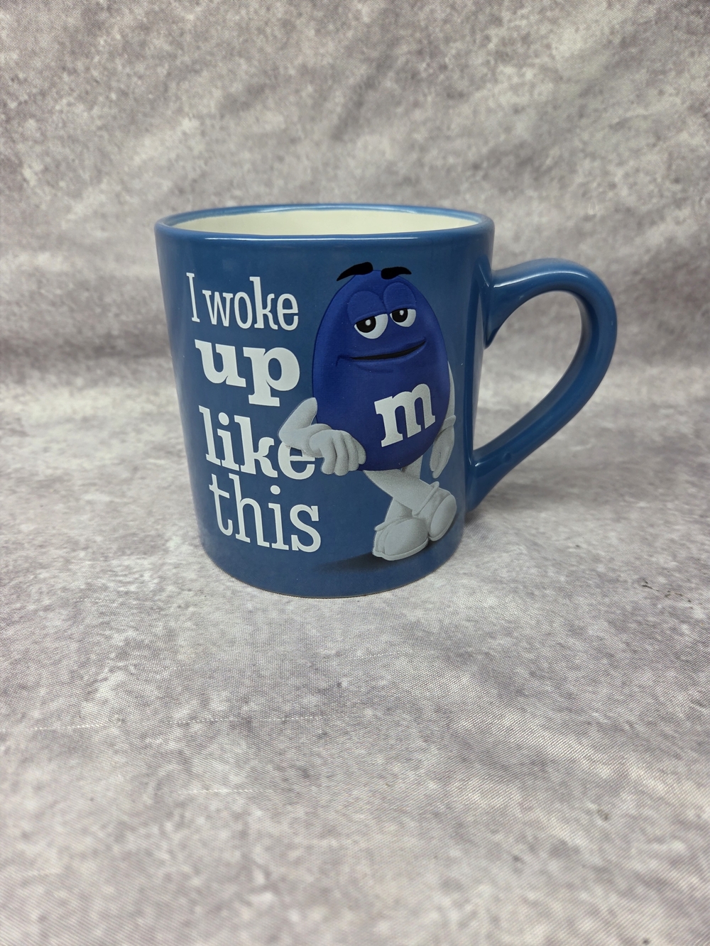 Blue M&M's Mug  “I Woke Up Like This"  2023 Mars Candy - 16 oz.